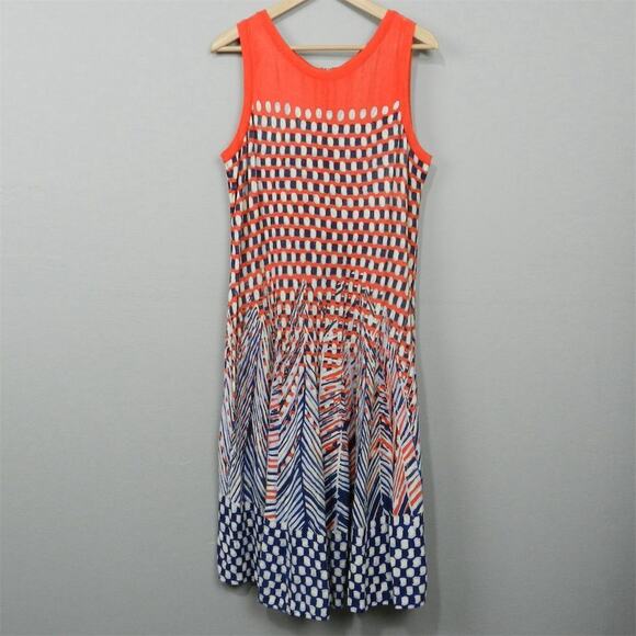 NIC+ZOE Sweater Knit Dress Size XL Multicolor Geometric Knee Length Fit and Flar - Picture 2 of 12